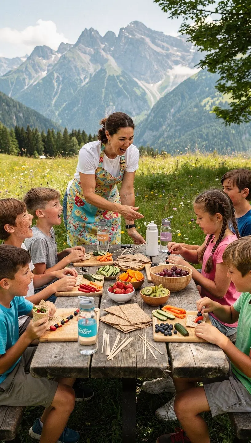 Ein Kind, das mit Begeisterung einen Kuchen dekoriert.